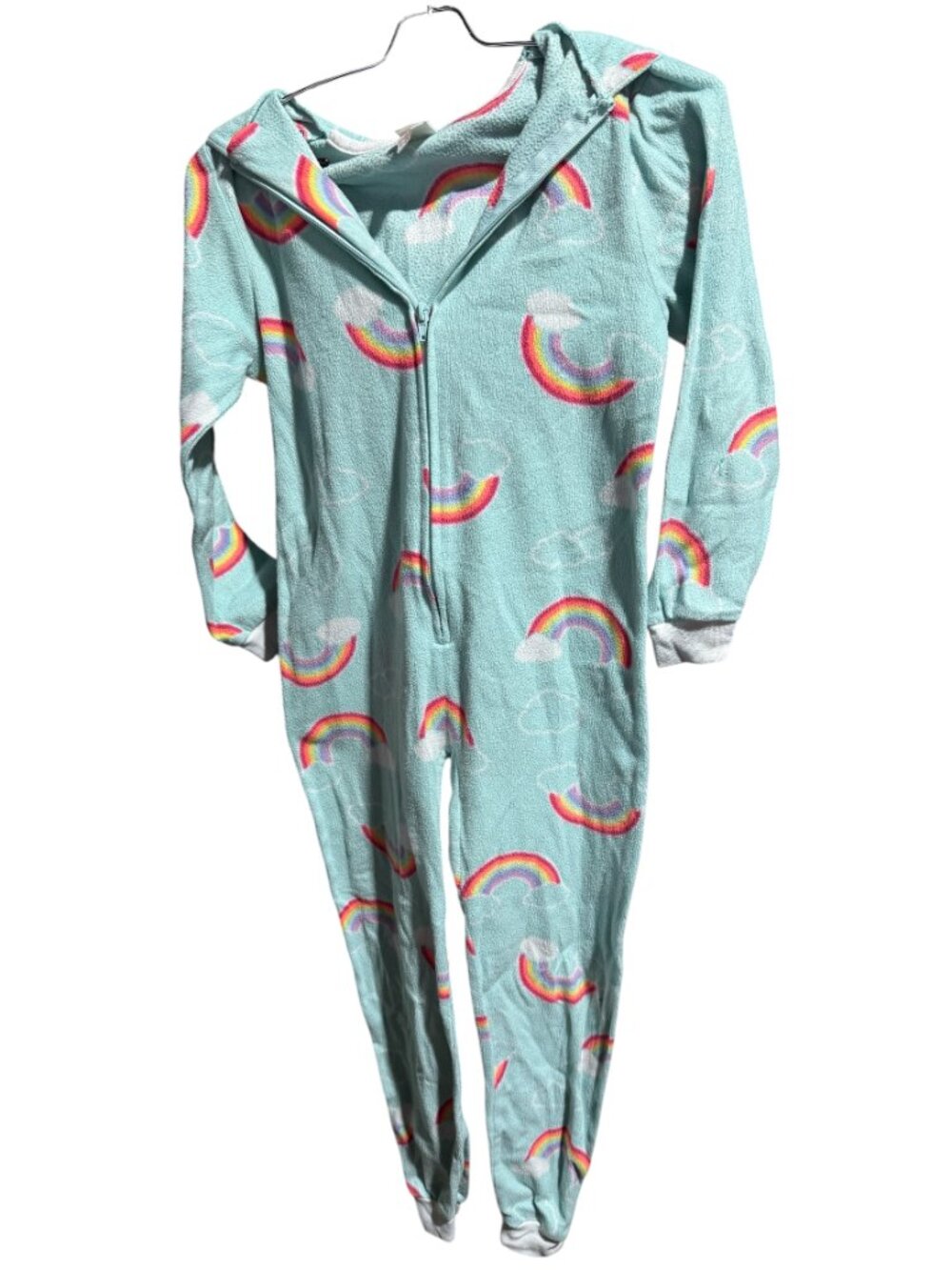 Cat & Jack Zip One Piece Unicorn Rainbow Costume Pajamas Girl's Size M 7/8